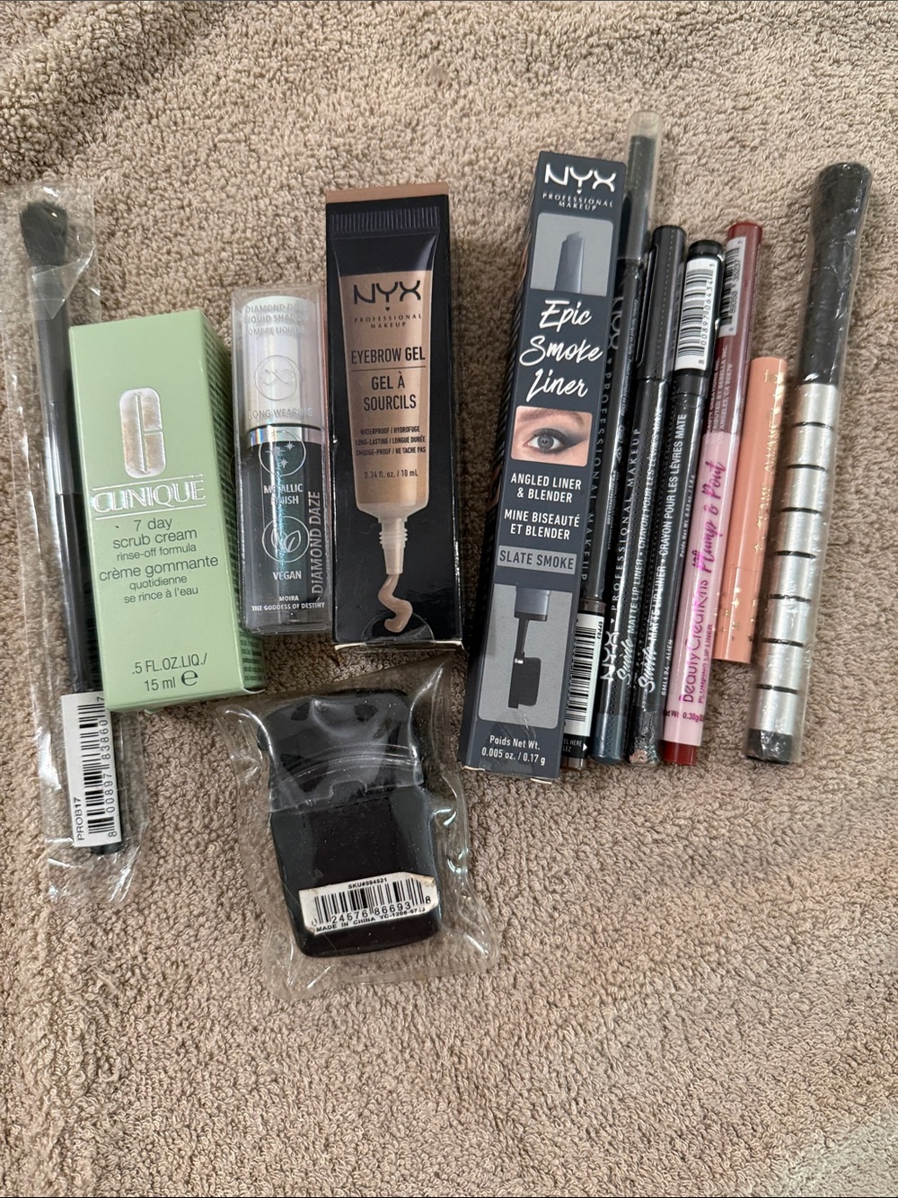 NYX Eyebrow Gel & Slate Smoke Epic Smoke Liner Bundle - Brown/Blonde Shades lip